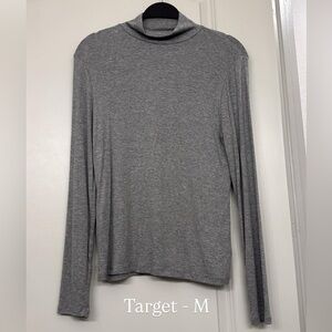 Target Heather Gray Long Sleeve Turtleneck Top